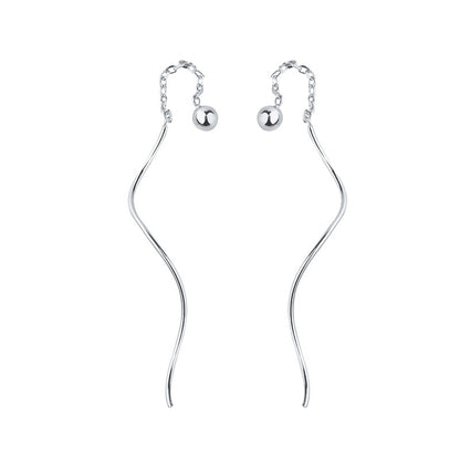 Wave S925 Silver Beans Hanging Earrings b520cdea 3a69 4e6d 8d5c 5fac436287d1