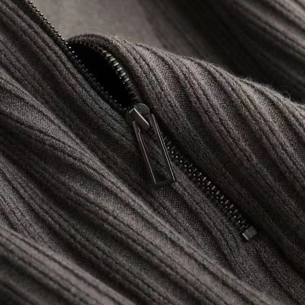 Lapel Knitted Polo Shirt Warm Bedford Cord Sweater Men's Half Zipper Knitted Top b53837e1 e346 490c b131 0ddf1be426fa