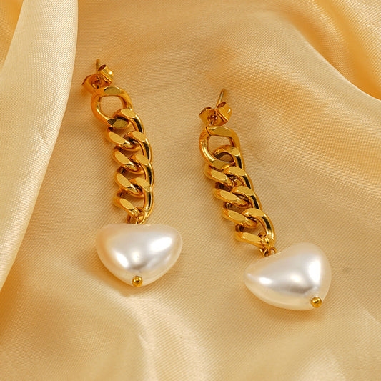 Chain Love Heart Earrings Women's Fashion Simple b541cc1c 39aa 41e4 946e 75e4981abc2c