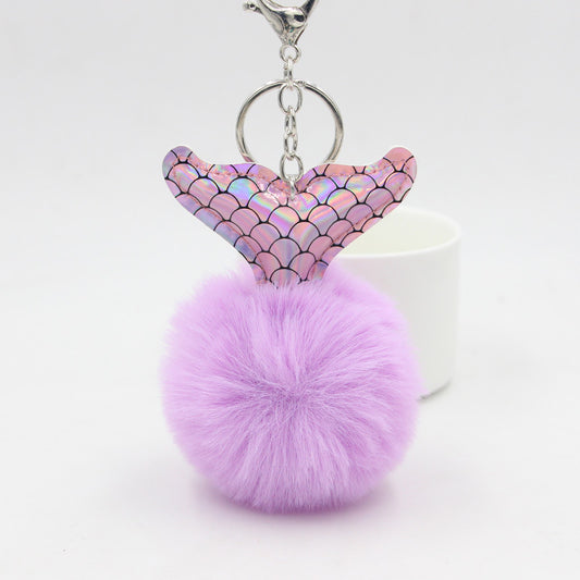 Fish Tail Fur Ball Keychain Creative b55b3e9a 9de9 4692 9714 ab9a7c54c1a0