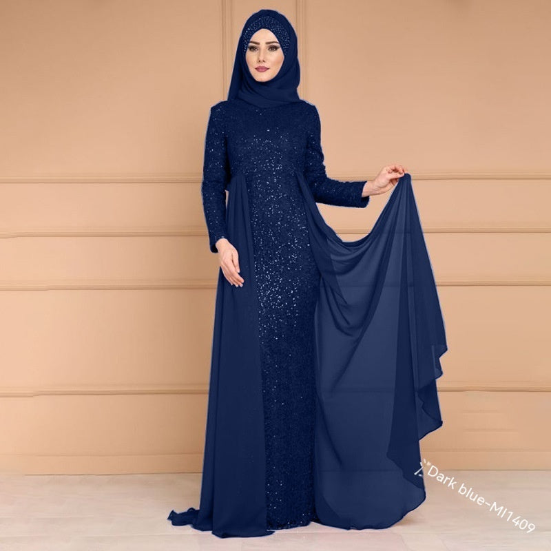Noble Elegant Slim Slimming Sequined Ladies Gift Retro Style Long Fish Tail Dress b55cdbbf d5df 48fb b5cb f37dccbdc205 trans
