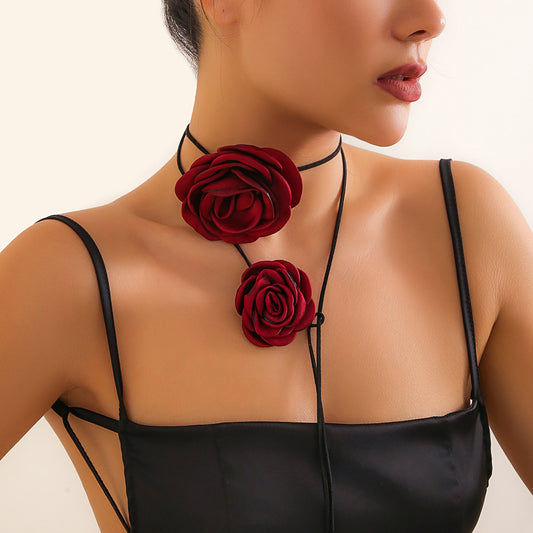 Lace-up Vintage Necklace Rose Dinner Collar Accessories b56696d9 43f7 4cf1 803b 862d736bf6e4