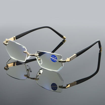 Blue Light Blocking Reading Glasses Rimless Diamond Cut b5785554 76a1 4155 8321 b7bce55e0c28