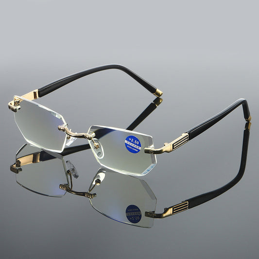 Blue Light Blocking Reading Glasses Rimless Diamond Cut b5785554 76a1 4155 8321 b7bce55e0c28