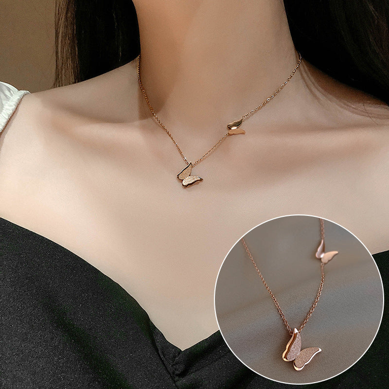 English Number Butterfly Xiaoman Waist Clavicle Necklace b590c950 d39f 4f73 b207 900751532b4b
