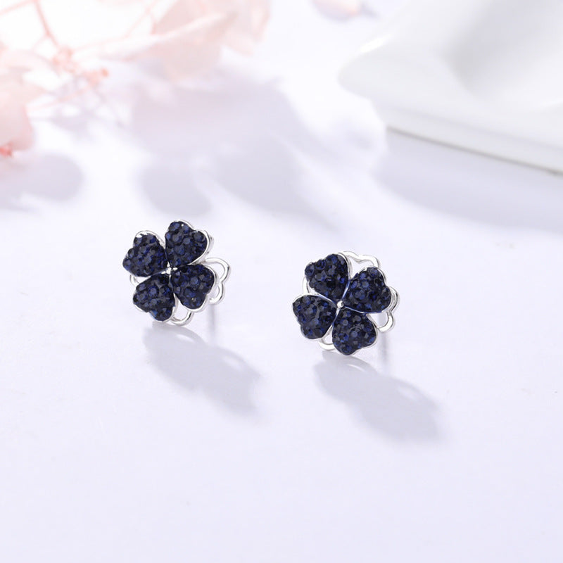 Sterling Silver Double-sided Four-leaf Clover Can Be Opened And Closed, A Double-wearing Clavicle Chain b59b43eb 3a93 4029 a7