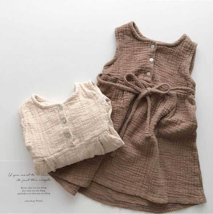 Linen Girls' Sleeveless Lace-up Waist Versatile Versatile Princess Dress b5da0bea 3d3b 4c7b b0cf 989fb3918ee8
