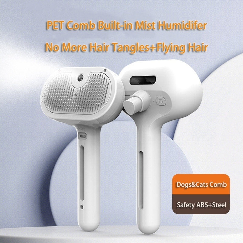 Pet Comb Self Cleaning Pets Hair Remover Brush For Dogs Grooming Tools Dematting Comb Built-in Mist Humidifier Pet Products b