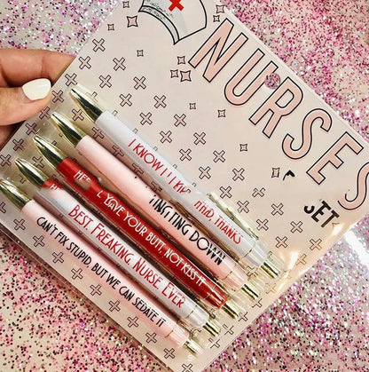 Nurse Theme Copywriting Ballpoint Pen Funny Nurse Retractable Ballpoint - 图片 5
