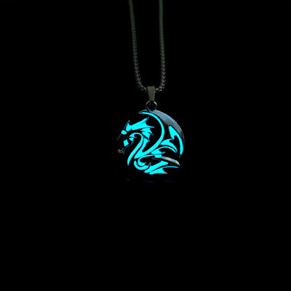 Retro Han Dynasty Dragon Pattern Totem Luminous Necklace Luminous Men's Pendant b5ec2d18 8ef2 449f 9486 d42f2fd06ccd
