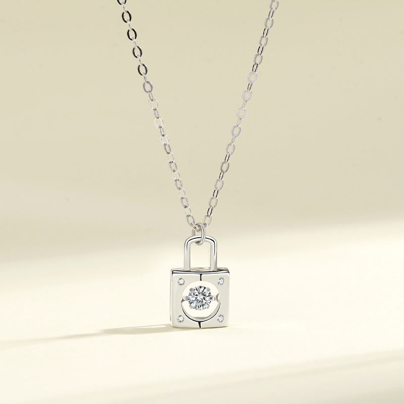 Heart Lock Smart Necklace Female Fashion Short Pulsatile Heart Jeweled Pendant Ornament Wholesale b5ede06e 021a 456a bd78 150
