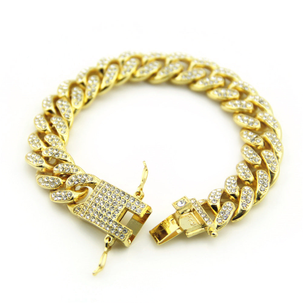 Full Rhinestone Cuban Bracelet Hiphop Men's Fashion b5f64bc9 a2c3 41c9 a18e dfb305cd77f3