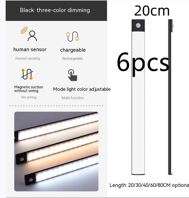 Smart Infrared Sensor Lamp Wireless Magnetic Long Cabinet Light With Rechargeable Hallway Wardrobe b604942f 628c 4195 ab51 13