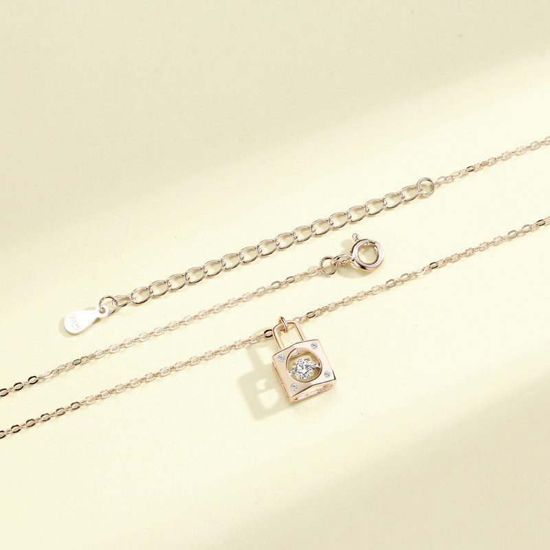 Heart Lock Smart Necklace Female Fashion Short Pulsatile Heart Jeweled Pendant Ornament Wholesale b6274a9e 586c 4504 92ac 0d7