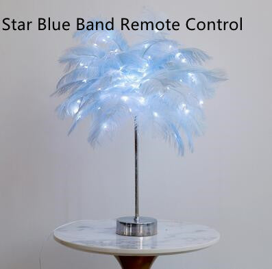 Feather Lamp Nordic Desk Lamp European-Style Bedroom Bedside Feather Table Lamp Night Light Table Lamp Decoration Modern b628