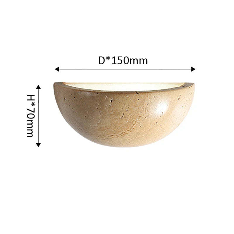Retro Yellow Cave Stone Bedroom Bedside Lamp Semicircle Living Room Corridor Wall Lamp b629789d 6345 4410 8fb5 f21498be69cf