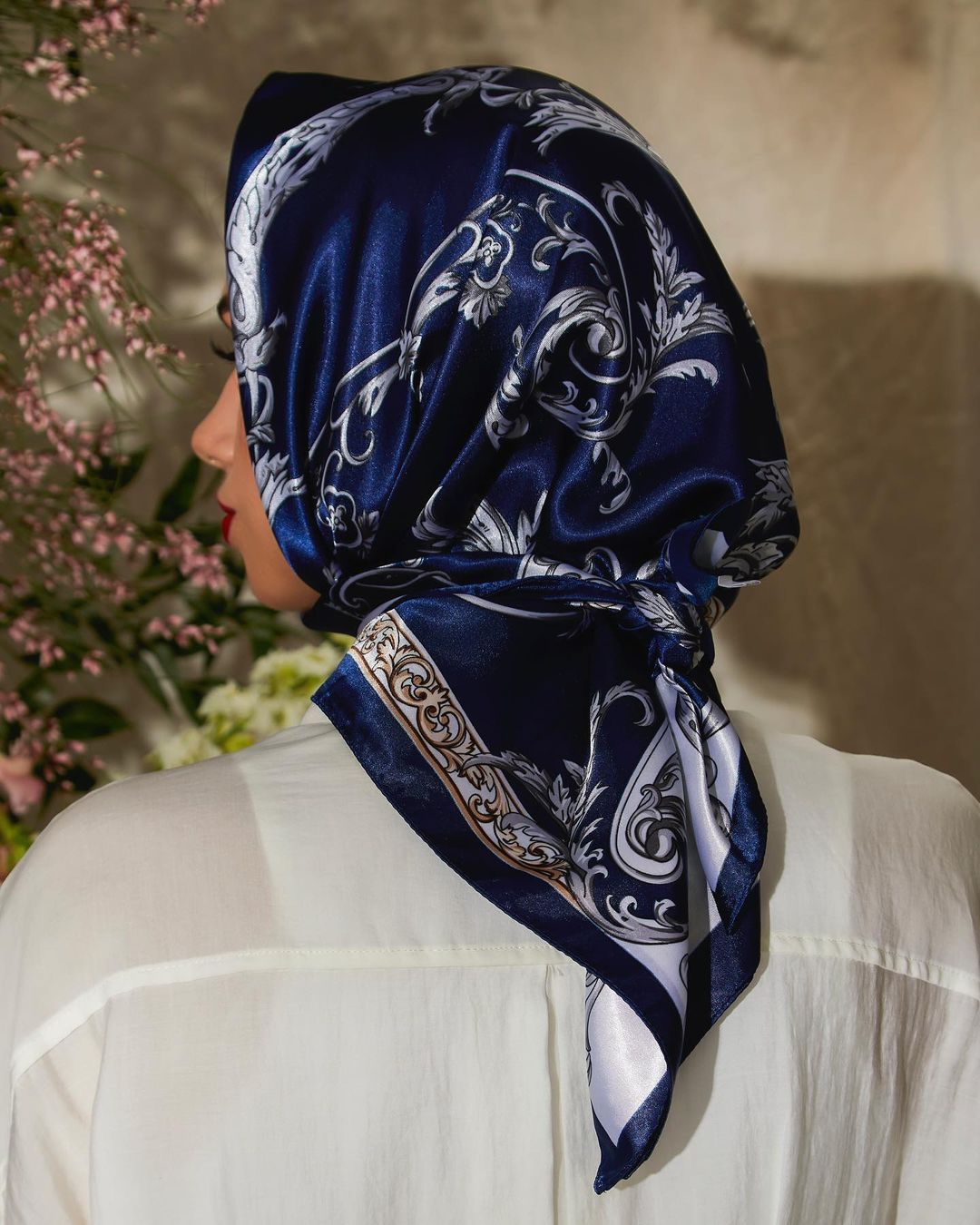 Chain Printed Scarf Women's Casual Scarf 90 90cm Satin Large Kerchief b63bf367 6bce 425e aa5e 9afd08ded069