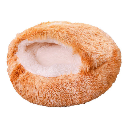 Deep Sleep Half-pack Semi-enclosed Dual-use Plush Round Pet Bed b6615df9 eedd 4e70 b219 8224b28054f4 76f6f952 2399 4976 b54a 