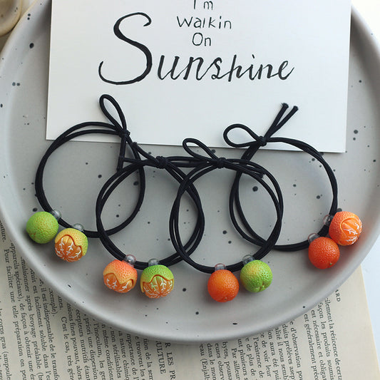 Double Orange Hair Band Bracelet Super Cute Emulational Fruit Head Rope b66718e8 6c62 4f0a b721 50445bbce38b