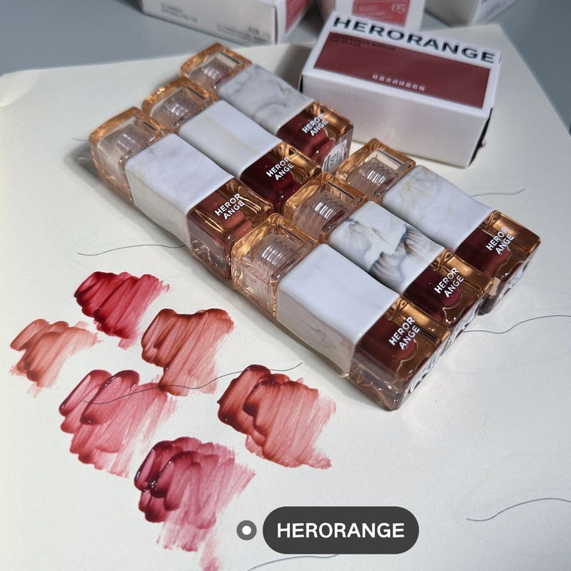 HERORANGE Light Dew Concentrated Mirror Lip Lacquer No Stain On Cup Thai Style