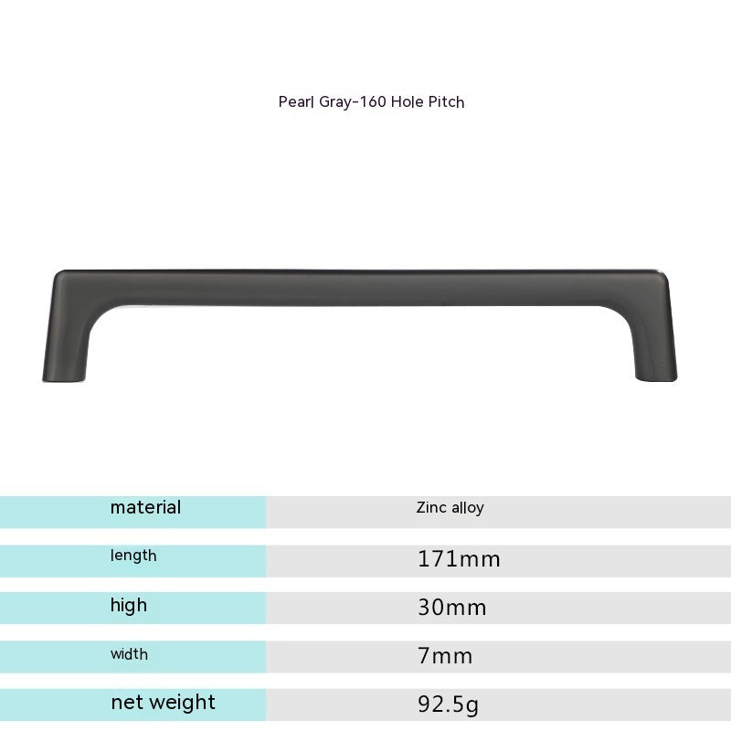 Nordic Cabinet Door Handle Modern Minimalist Black Gray Wardrobe Zinc Alloy Handle Kitchen Cabinet b6763f28 5367 410c 854c fc
