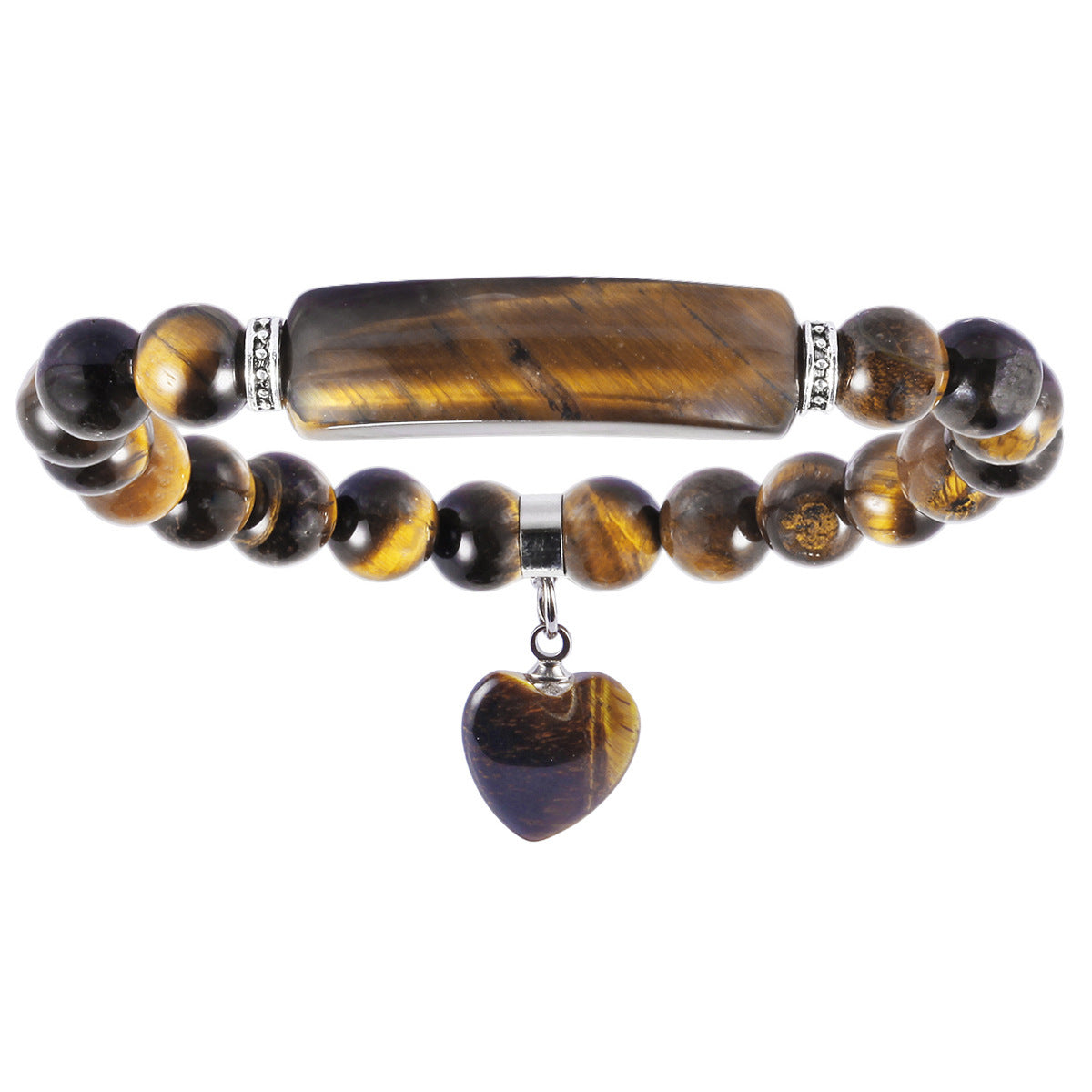 Crystal Round Beads Elbow Bracelet With Heart-shaped Pendant Bracelet b67d8839 b53b 4ded 9083 e09f38f50609