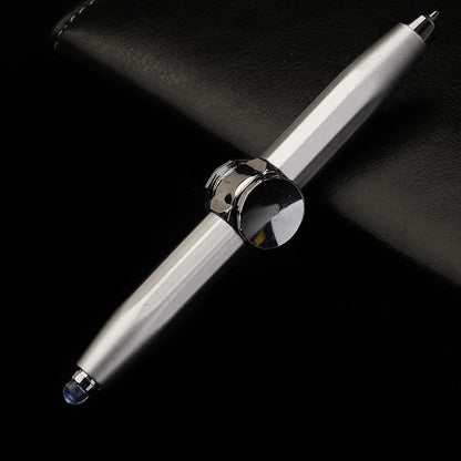 Creative Multi-Function LED Pen Spinning Decompression Gyro Metal Ballpoint Pen Fashion Office School Supplies Writing Pens b