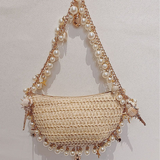 Summer Seaside Holiday Pearl Conch Straw Bag b6abb565 143d 4cfb b599 9f03957f6de8