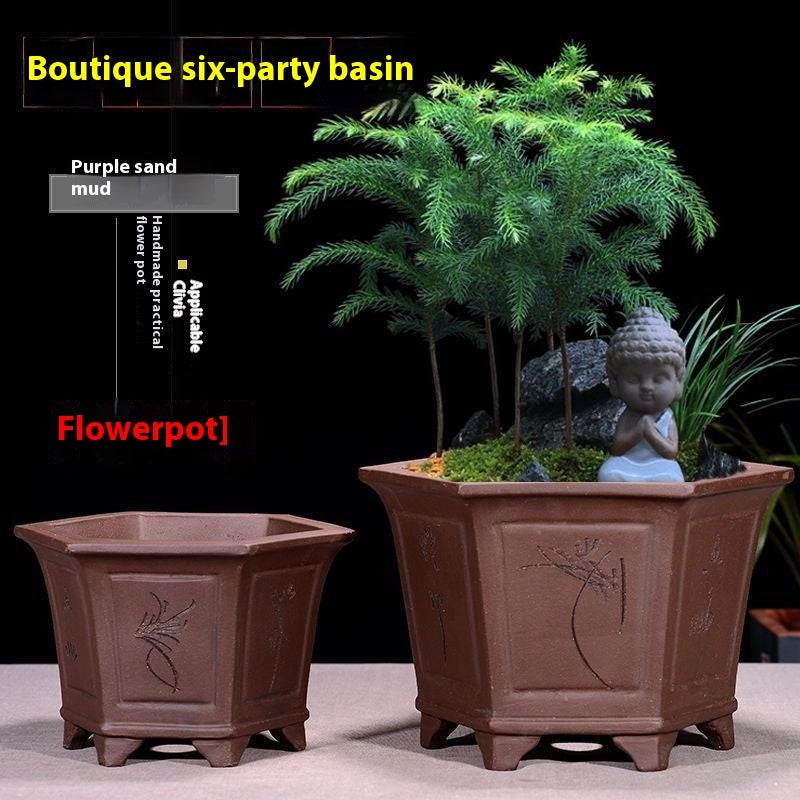 Purple Sand Flowerpot Breathable Bonsai Pot Orchid Pots Banyan Potted Green Radish b6b0f88f ca62 439a a6e4 b46b18388b81