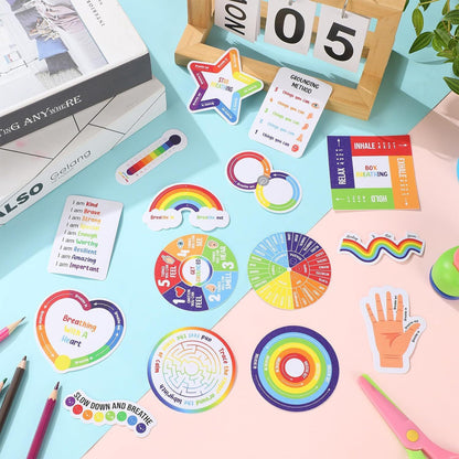 15-piece Decompression Stickers Anxiety Stripe Management Stickers Sensory Items Fingertip Stickers - 图片 1