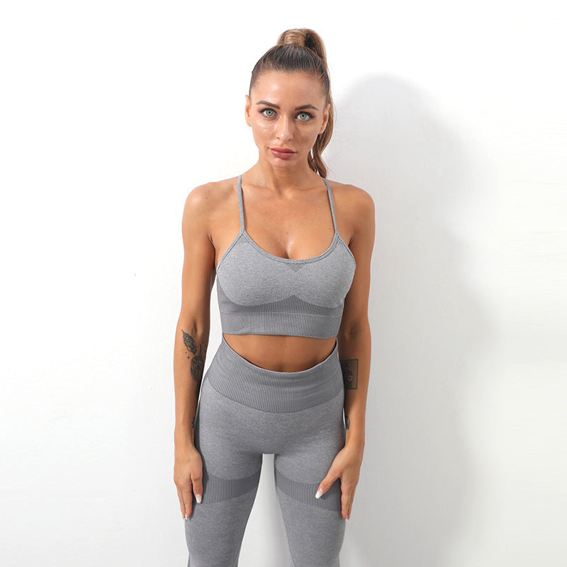 Women's Seamless Knitted Sling Sports Bra Yoga Suit b6b88d9b 93a1 403f 837b d8270168bf11