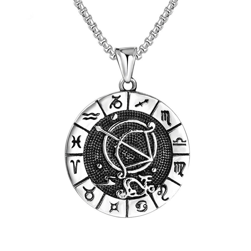 Fashion Stainless Steel Twelve Constellation Pendant b6d1a1af b9f2 4674 bebe 30f6cbe0dc94