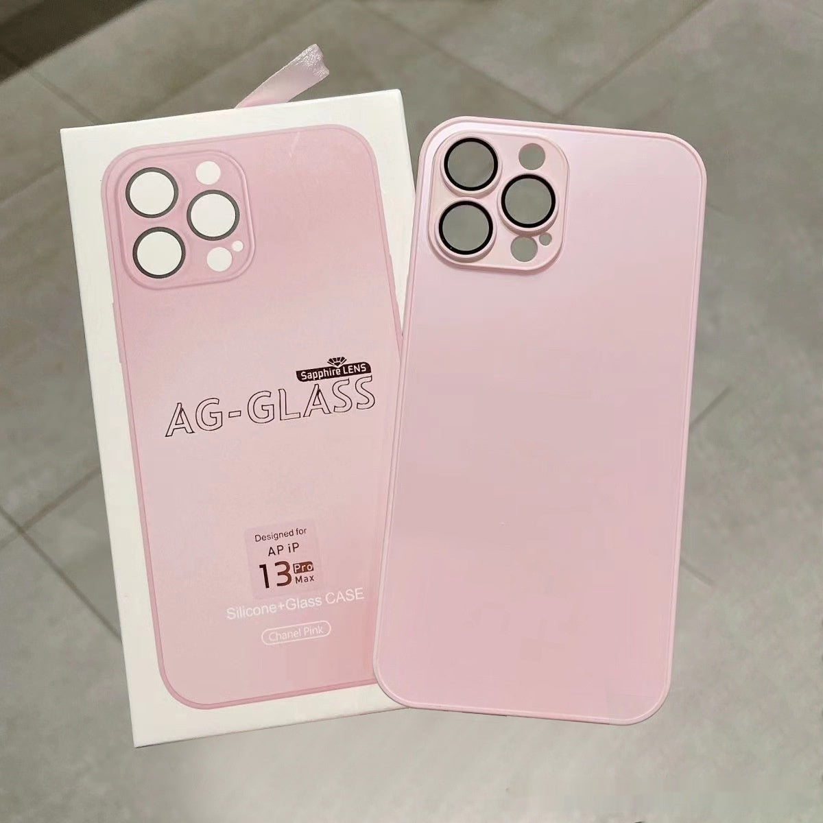 Frosted Glass Primary Color Comes With Lens Protector Phone Case - 图片 2