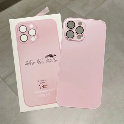 Frosted Glass Primary Color Comes With Lens Protector Phone Case - 图片 2