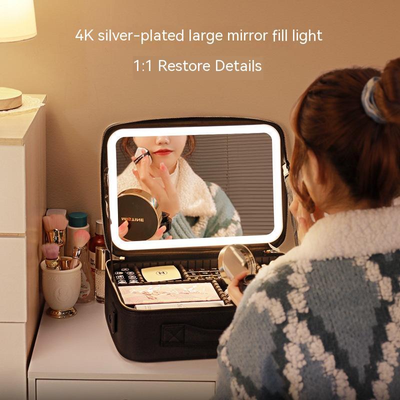 With Mirror And LED Light Cosmetic Bag Skin Care Storage Box b6f5bc42 325d 4377 b4c9 912fa3acc567 trans