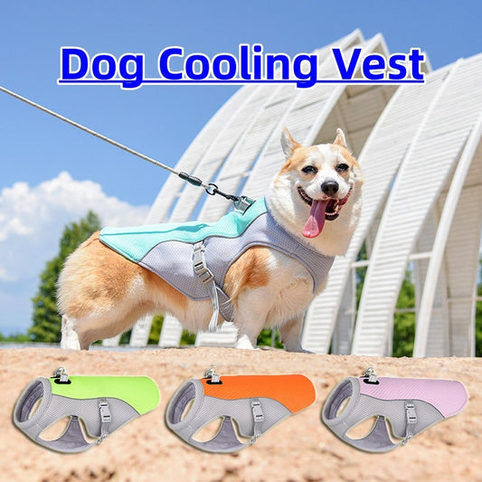 Summer Pet Dog Cooling Vest Heat Resistant Cool Dogs Clothes Breathable Sun-proof Clothing For Small Large Dogs Outdoor Walki
