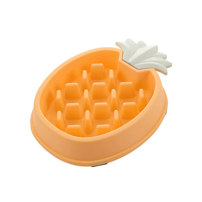 Pineapple Slow Food Bowl Food Grade Plastic Pet Dog b7250799 5f3b 4fb9 9893 1f675247000f