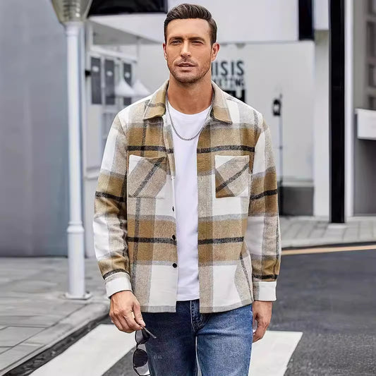 Men's High-end Thermal Plaid Padded Shirt Coat b72a71df 808d 4f4c 8f10 9bb9917ee083