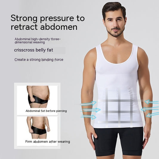 Men's Vest High Elastic Seamless Belly Contracting And Body Slimming Back Thin b7351978 2510 4153 b38c 310c74143ee3 trans