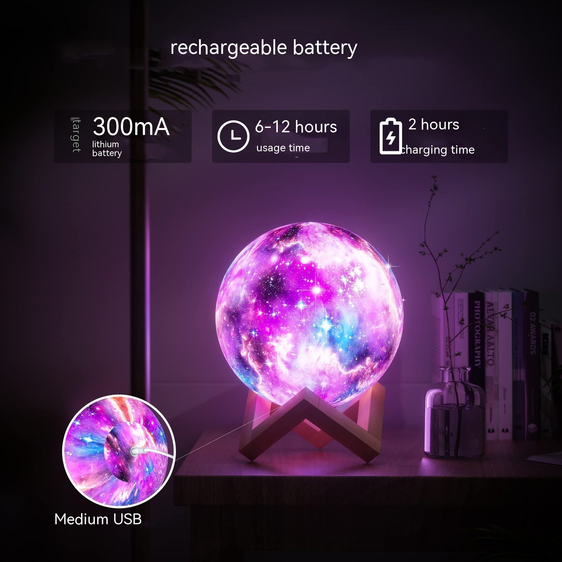 3D Printing Moon Light Galaxy  Light - HD Wireless Product #3