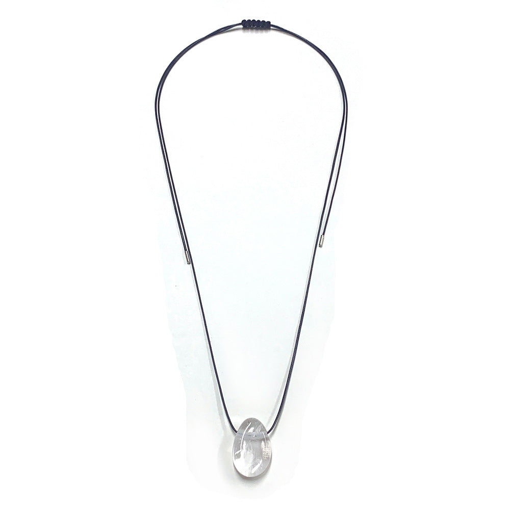 Personality Handmade Rope Irregular Stone Necklace b749cf93 3bf1 419f aaab f01925662a46