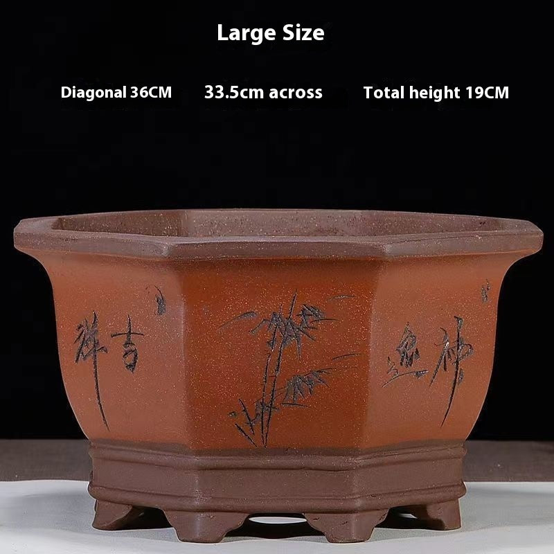 Purple Sand Flowerpot Breathable Bonsai Pot Orchid Pots Banyan Potted Green Radish b74b2e1f d308 4202 8bee 8689e641adf7