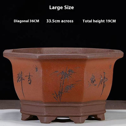 Purple Sand Flowerpot Breathable Bonsai Pot Orchid Pots Banyan Potted Green Radish b74b2e1f d308 4202 8bee 8689e641adf7