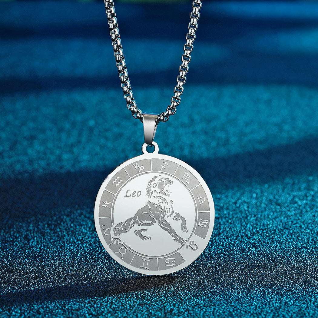 Stainless Steel Constellation Pendant Necklace Gold Medal Necklace b74bde14 598e 4700 abc4 0bcca8f237e2