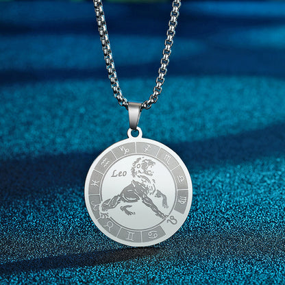 Stainless Steel Constellation Pendant Necklace Gold Medal Necklace b74bde14 598e 4700 abc4 0bcca8f237e2