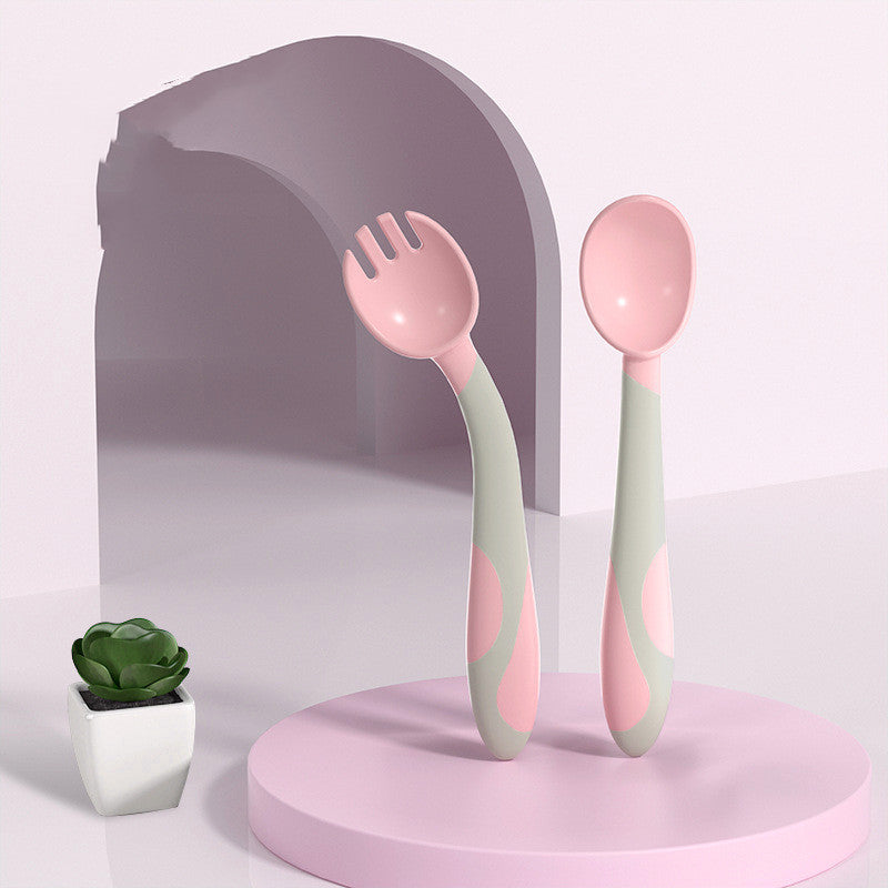 Baby Training Fork Spoon Twist Spoon Children's Tableware Set b765efb1 0171 456e bf33 4a77e2918dd1