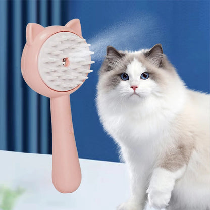 Hair Cleaning Brush With Mist Multifunctional Cat Grooming Brush Rechargeable Self Cleaning Slicker Brush For Pets Dogs & Cat