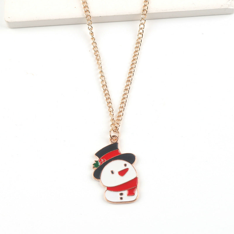 Christmas Necklace Cute Cartoon Santa Claus Snowman Elk Pendant Necklace Xmas New Year Festival Ear Jewelry Gifts b7714493 cb