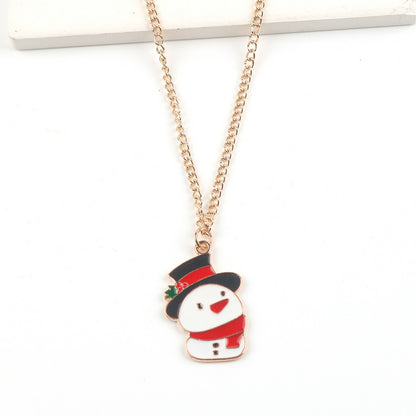 Christmas Necklace Cute Cartoon Santa Claus Snowman Elk Pendant Necklace Xmas New Year Festival Ear Jewelry Gifts b7714493 cb