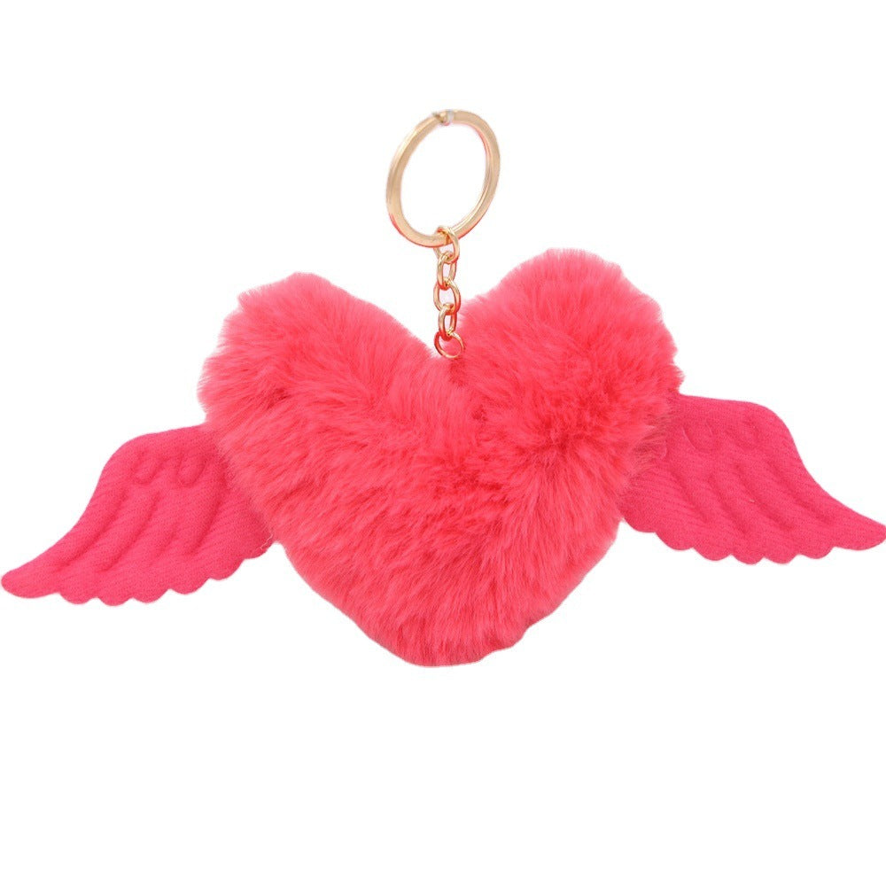Heart Wool Ball Keychain Pendant b778db3e 1dd6 4447 a168 987ae9bfca7f